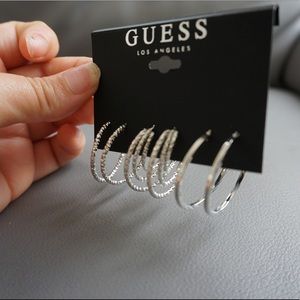 Guess 3x silver earrings